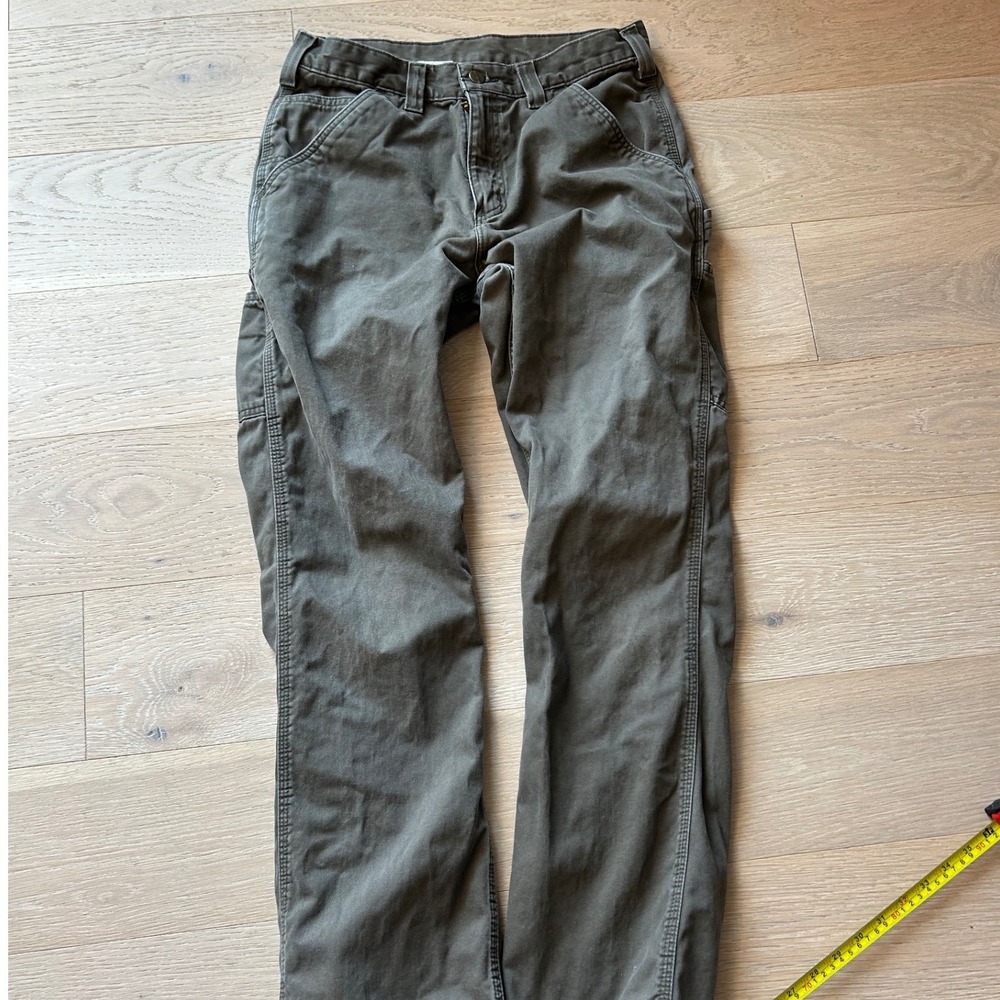 Carhartt Mens B324DFE Relaxed Fit Carpenter Pants Dark Olive Green 31x32